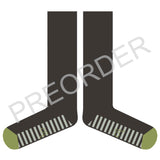 ***PREORDER*** KNEE SOCKS - lambswool - women's - striped sole - grey - CASE SIZE 3