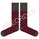 ***PREORDER*** KNEE SOCKS - lambswool - women's - dots - plum/peach - CASE SIZE 3