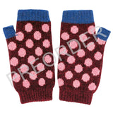 RIST WARMERS - lambswool - spots - red/pink