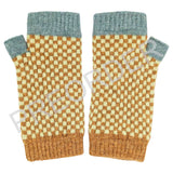 ***PREORDER*** WRIST WARMERS - lambswool - check -green/mustard