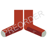 ***PREORDER*** ANKLE SOCKS - lambswool -men's  - striped sole - orange = CASE SIZE 3