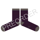 ***PREORDER*** ANKLE SOCKS - lambswool -men's  - stripe - plum - CASE SIZE 3