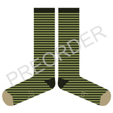 ***PREORDER** KNEE SOCKS - lambswool - men's  - stripe - green - CASE SIZE 3