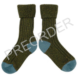 ***PREORDER*** ANKLE SOCKS - lambswool & silk - unisex - Dark Green & Jade - CASE SIZE 3