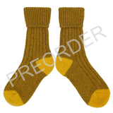 ***PREORDER*** ANKLE SOCKS - lambswool & silk - unisex - Mustard & Yellow - CASE SIZE 3