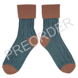 ***PREORDER*** SLOUCH SOCKS - cashmere mix - slate/copper - CASE SIZE 3