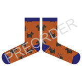 ANKLE SOCKS - lambswool - women's - scottie dog - orange