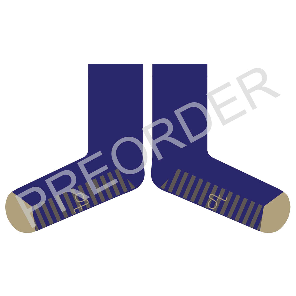 ***PREORDER*** ANKLE SOCKS - lambswool - women's - striped sole - bright blue - CASE SIZE 3