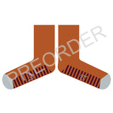 ***PREORDER*** ANKLE SOCKS - lambswool -men's  - striped sole - orange = CASE SIZE 3