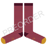 ***PREORDER*** KNEE SOCKS - lambswool - men's  - stripe - plum - CASE SIZE 3