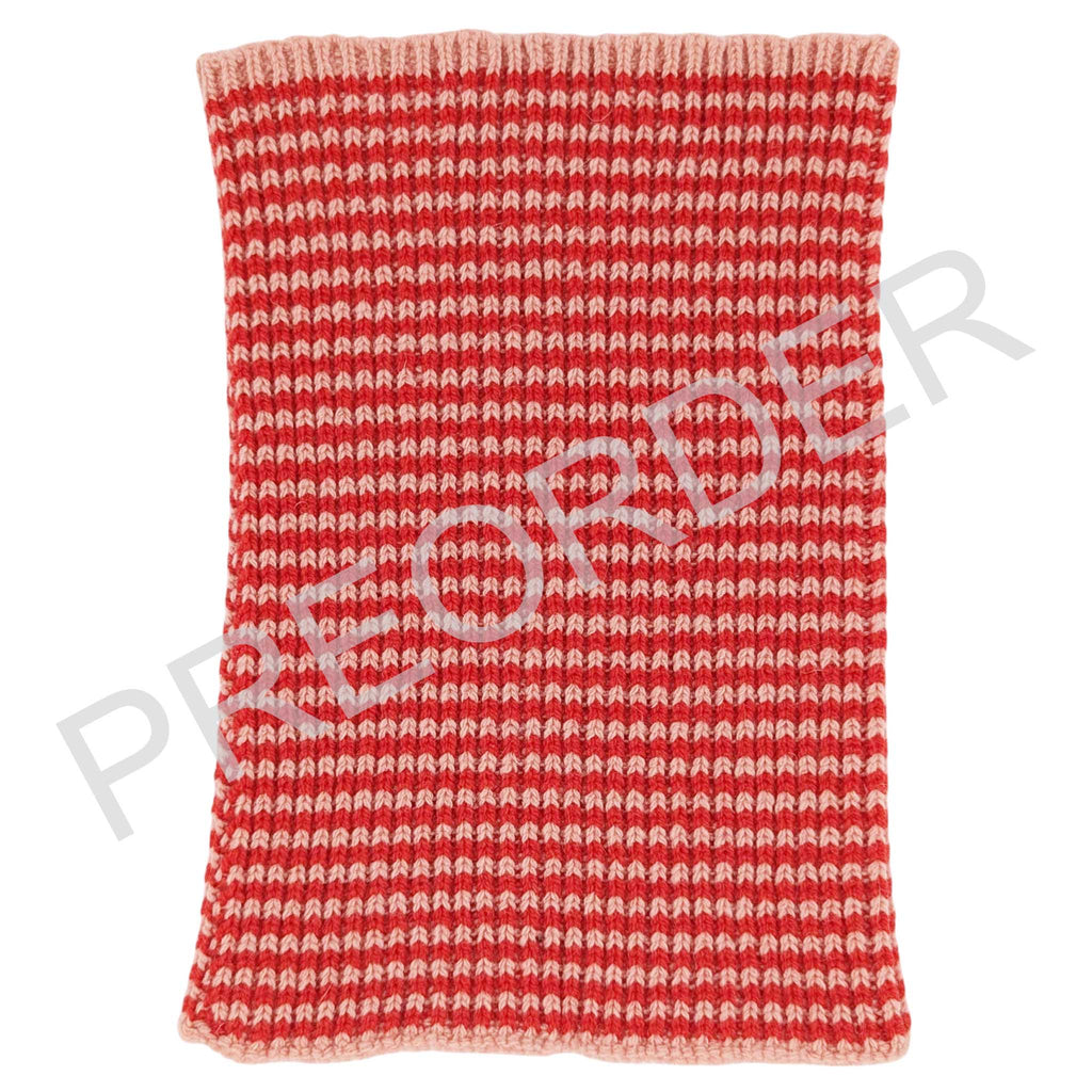 ***PREORDER*** KIDS SNOOD - lambswool -  thin stripe - red