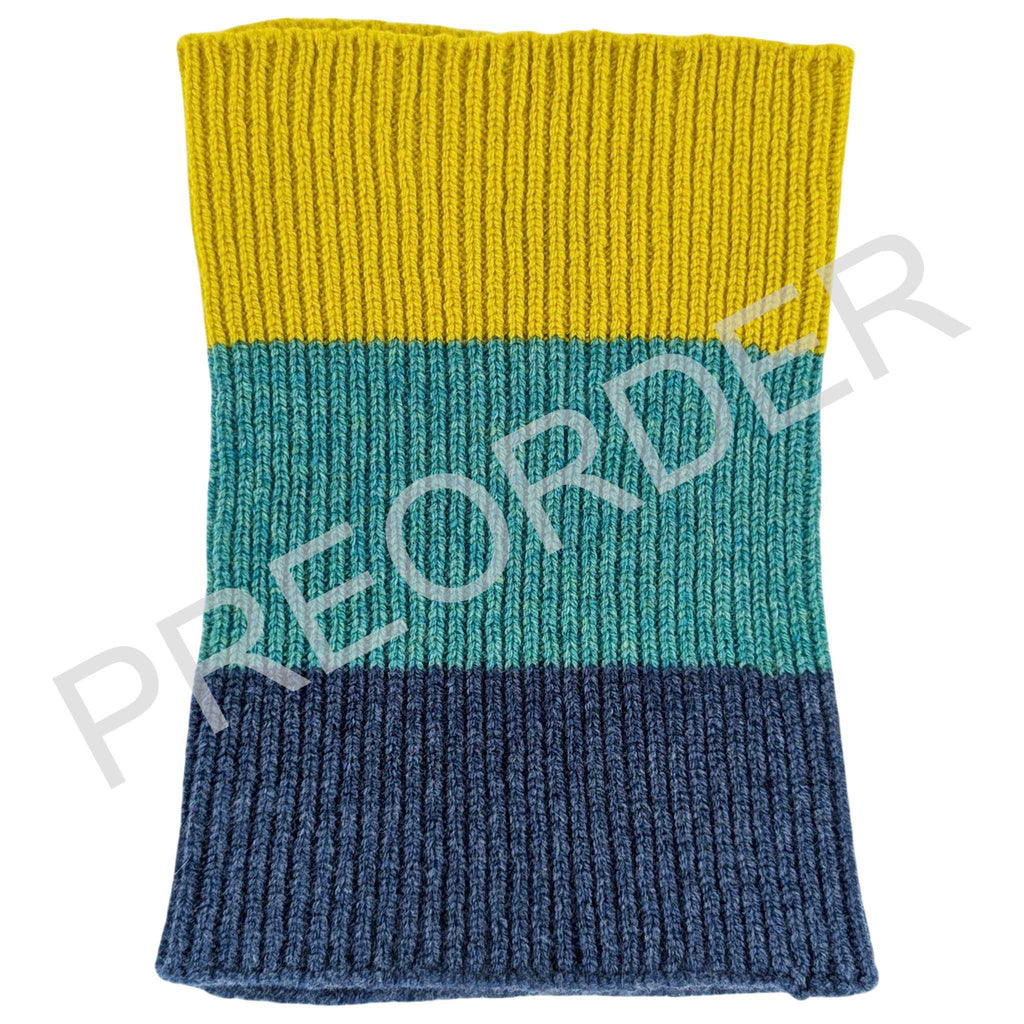 ***PREORDER*** KIDS SNOOD - lambswool - colour block- jade