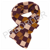 SCARF - Lambswool - Squares - Dark Red/Rust