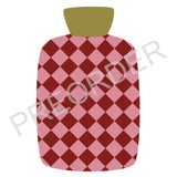 HOTTIE COVER - Lambswool - Diamonds - Red/Pink/Green