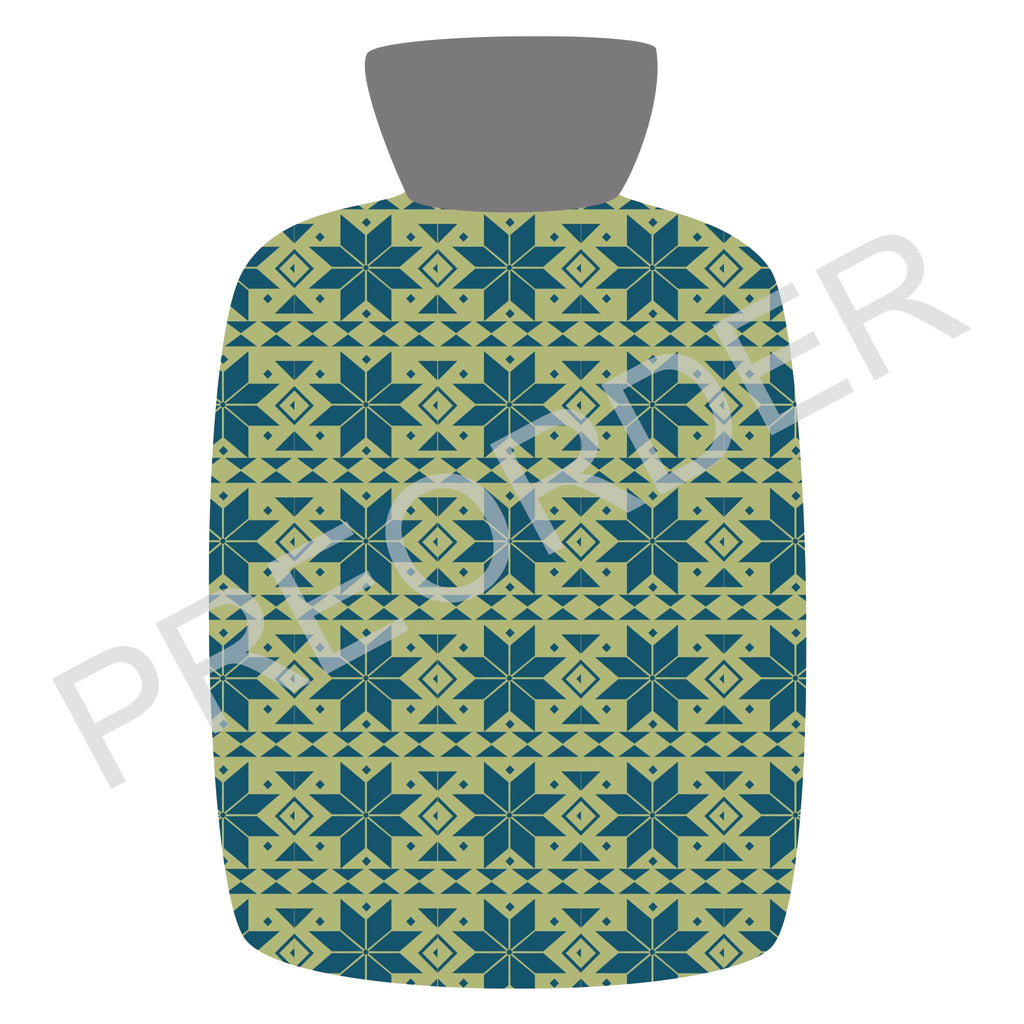HOTTIE COVER - Lambswool - Fair Isle - Mint/Teal/Grey