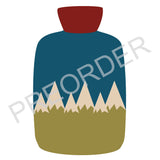 HOTTIE COVER - Lambswool - Mountains - Teal/Green/Red