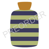 HOTTIE COVER - Lambswool - Stripe - Mint/Navy/Mustard