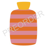 HOTTIE COVER - Lambswool - Stripes - Pink/Orange