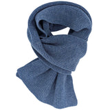 RIB SCARF - Lambswool - Blue