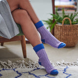 SLOUCH SOCKS - cashmere mix - LILAC  BRIGHT BLUE 