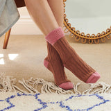 SLOUCH SOCKS - cashmere mix - COPPER / DUSKY PINK - CASE SIZE 3