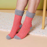 SLOUCH SOCKS - cashmere mix - CORAL / GREY - CASE SIZE 3