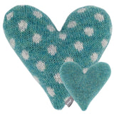 LAVENDER - medium heart - dot - jade/white