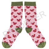 ANKLE SOCKS - cotton - women's - SQUIRRELS - pink - CASE SIZE 3