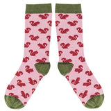 ANKLE SOCKS - cotton - women's - SQUIRRELS - pink - CASE SIZE 3