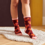 ANKLE  SOCKS - Lambswool - Women's –  Squirrels - Plum