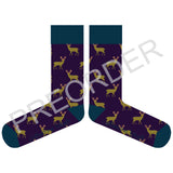 ANKLE SOCKS - cotton - men's -  STAGS - aubergine - CASE SIZE 3