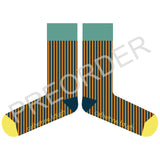 ANKLE SOCKS - cotton - men's -  PINSTRIPE - teal/ginger - CASE SIZE 3