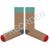 ANKLE SOCKS - cotton - women's - PINSTRIPE - blue/peach - CASE SIZE 3