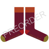 ANKLE SOCKS - cotton - men's -  PINSTRIPE - red/aubergine - CASE SIZE 3