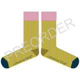 ANKLE SOCKS - cotton - women's - PINSTRIPE - yellow/pink - CASE SIZE 3