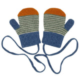 KIDS MITTEN - lambswool - stripe - green