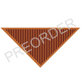 ***PREORDER*** TRIANGLE NECK SCARF - lambswool - thin stripe - rust & dark red
