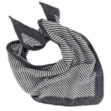 Lambswool Triangle Charcoal Stripe Neck Scarf