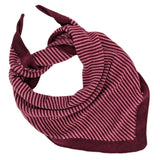 Lambswool Triangle Dark Red & Dusky Pink Stripe Neck Scarf