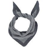 Lambswool Triangle Neckerchief Scarf - Charcoal & Mid-Grey Stripe by catherine tough 