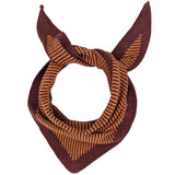 dark red and orange fine stripe triangle scarf by catherine tough