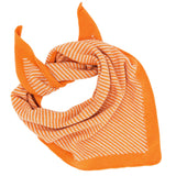 Lambswool Triangle Apricot & Oatmeal Stripe Neck Scarf