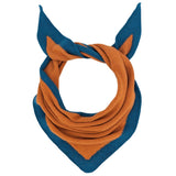 Lambswool Triangle Neckerchief Scarf - Rust & Teal Trim by Catherine Tough