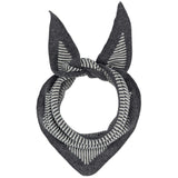 Lambswool Triangle Neckerchief Scarf - Charcoal & Light Grey Stripe