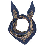Lambswool Triangle Neckerchief Scarf - Navy & Soft Brown Stripe by catherine tough
