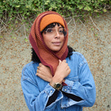 rust neckerchief and beanie