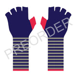 FINGERLESS GLOVES - Lambswool - Women's - Navy/Red