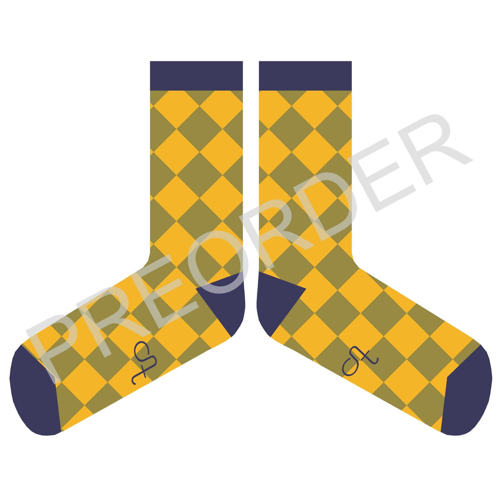 ANKLE SOCKS - Lambswool - Women's  - Diamonds - Yellow/Green
