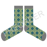 ANKLE SOCKS - Lambswool - Women's  - Fair Isle - Teal/Mint