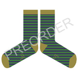 ANKLE SOCKS - Lambswool - Women's  - Stripe - Green/Navy